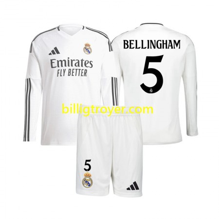 Billige Fotballdrakter Real Madrid Jude Bellingham 5 Barn Hjemmedraktsett 2024/25 Langermet